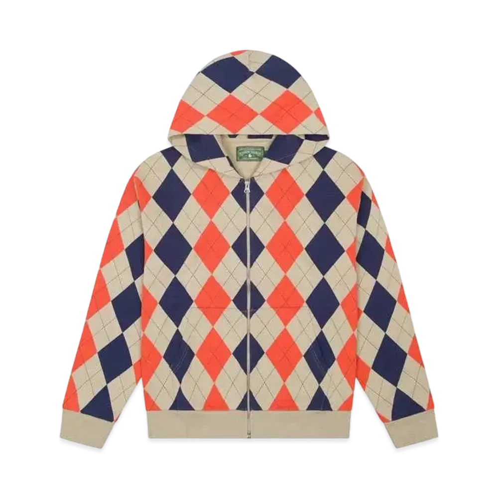DENIM TEARS Intarsia Zip Hoodie "Tan"