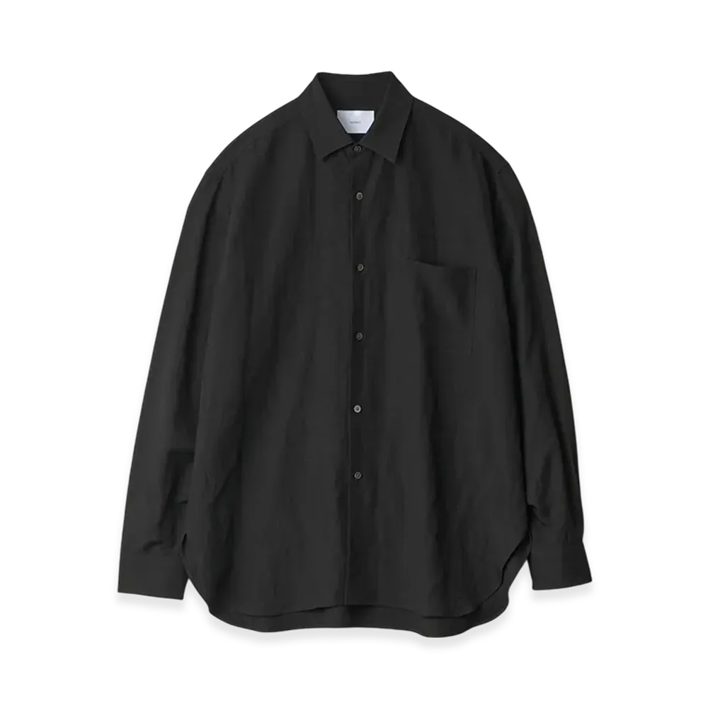 ssstein Rayon/Linen Oversized Down Pat Shirt "Black"