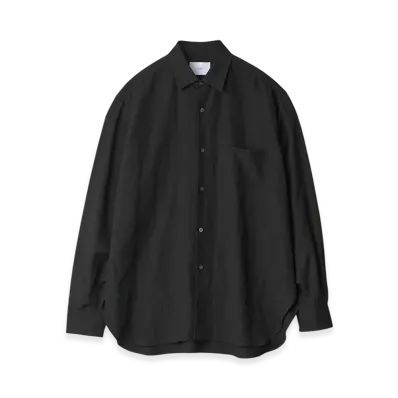 ssstein Rayon/Linen Oversized Down Pat Shirt "Black"