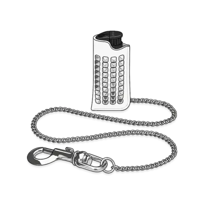 Supreme Studded Leather Lighter Holder "White"