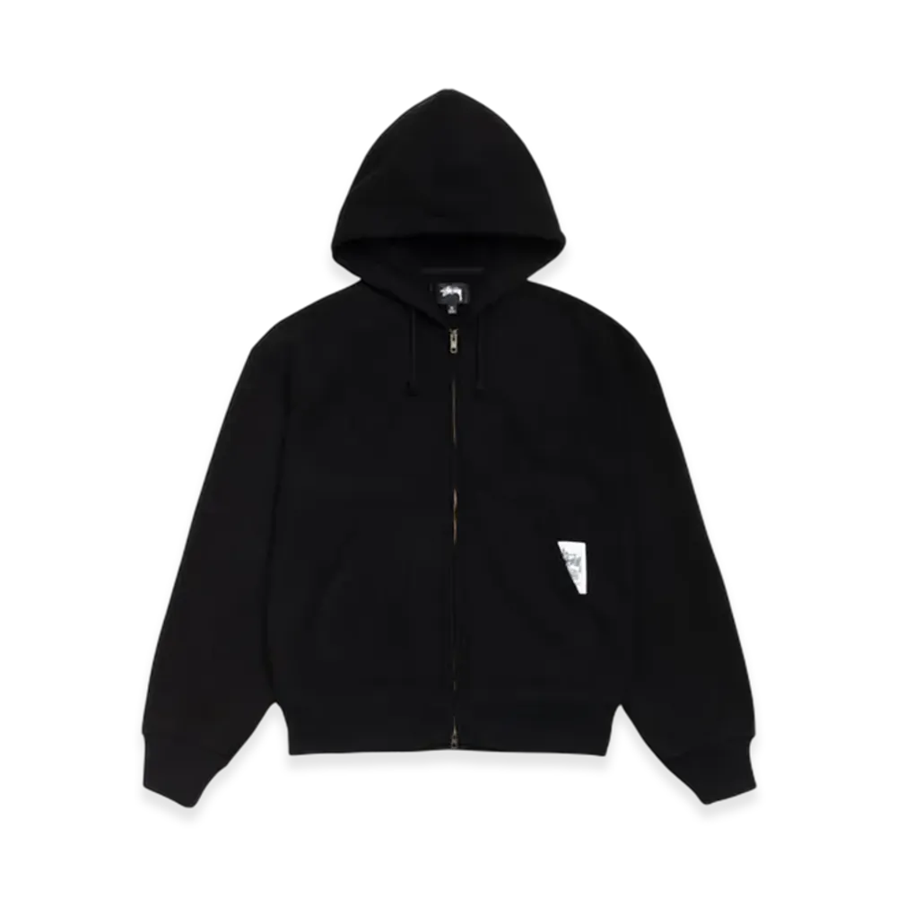 Stussy Patch Zip Knit Hoodie "Black"