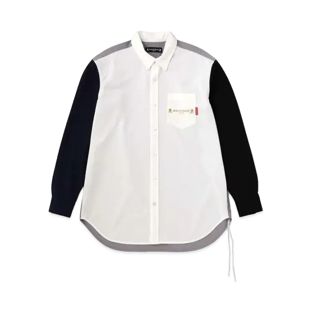 mastermind JAPAN Color Blocking LS Shirts "White Base"