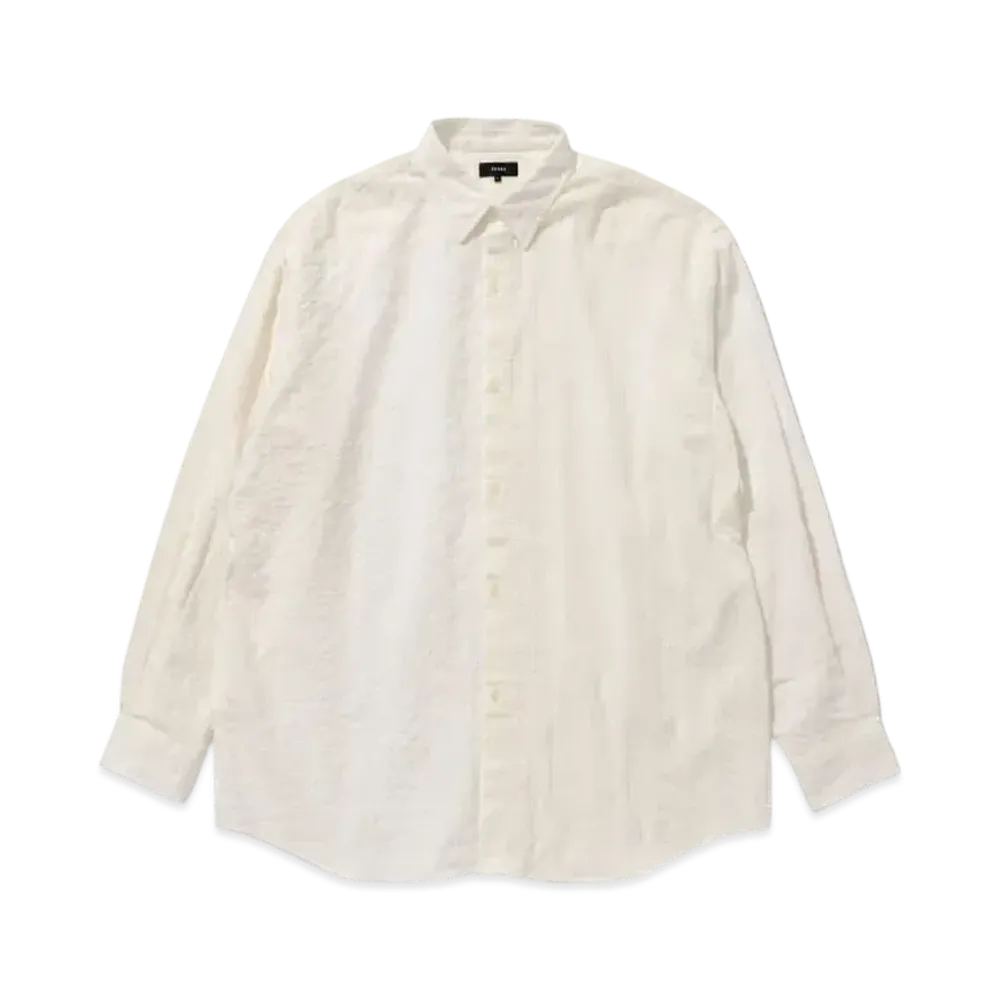 BEAMS Relaxed Fit Crazy Dobby Shirt "White"
