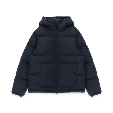 Stone Island Kids badge Down Jacket "Blue"
