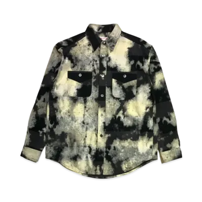 MASU Bleached Plaid Shirt "Black" MPFW-SH0224