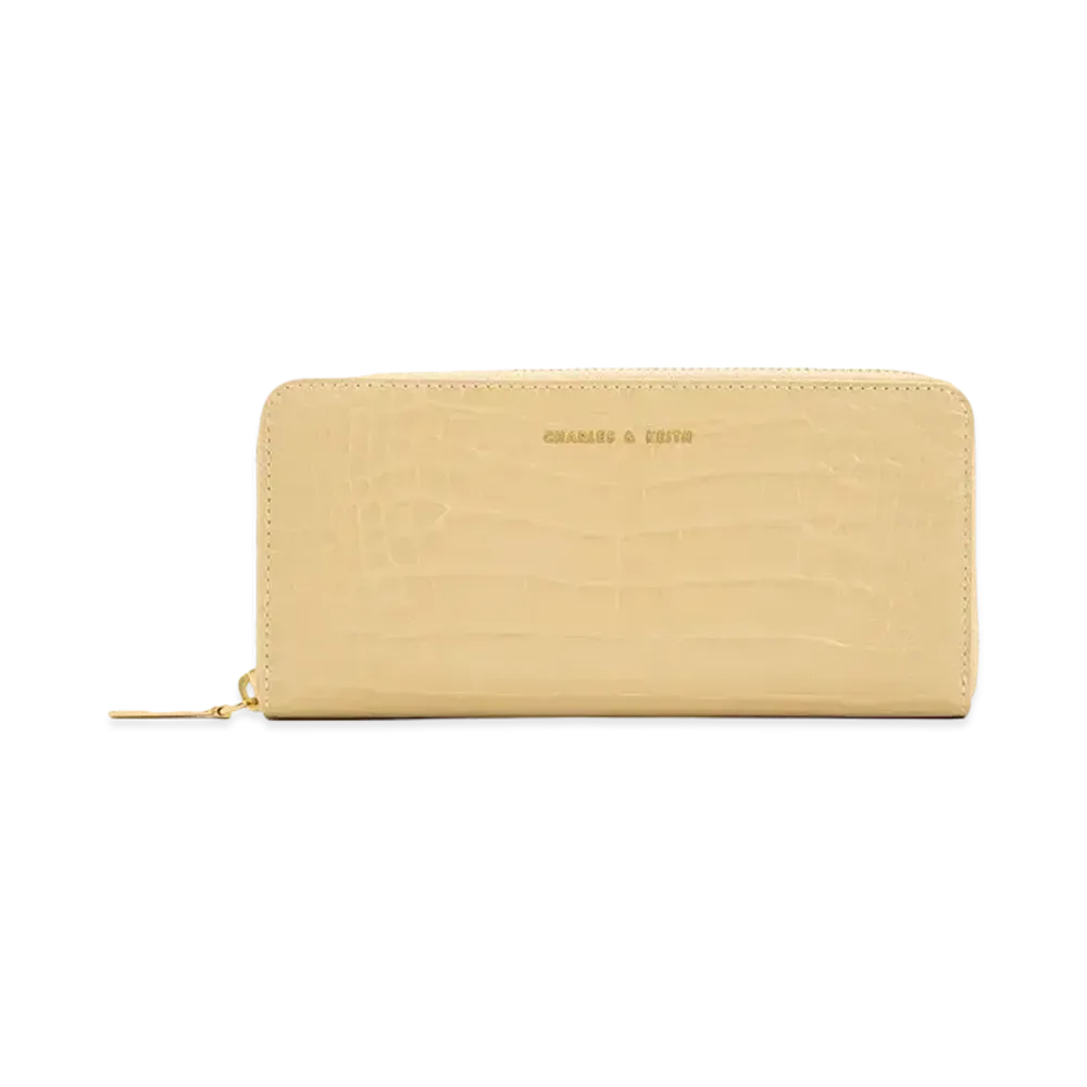 CHARLES & KEITH Zip Around Long Wallet "Beige"