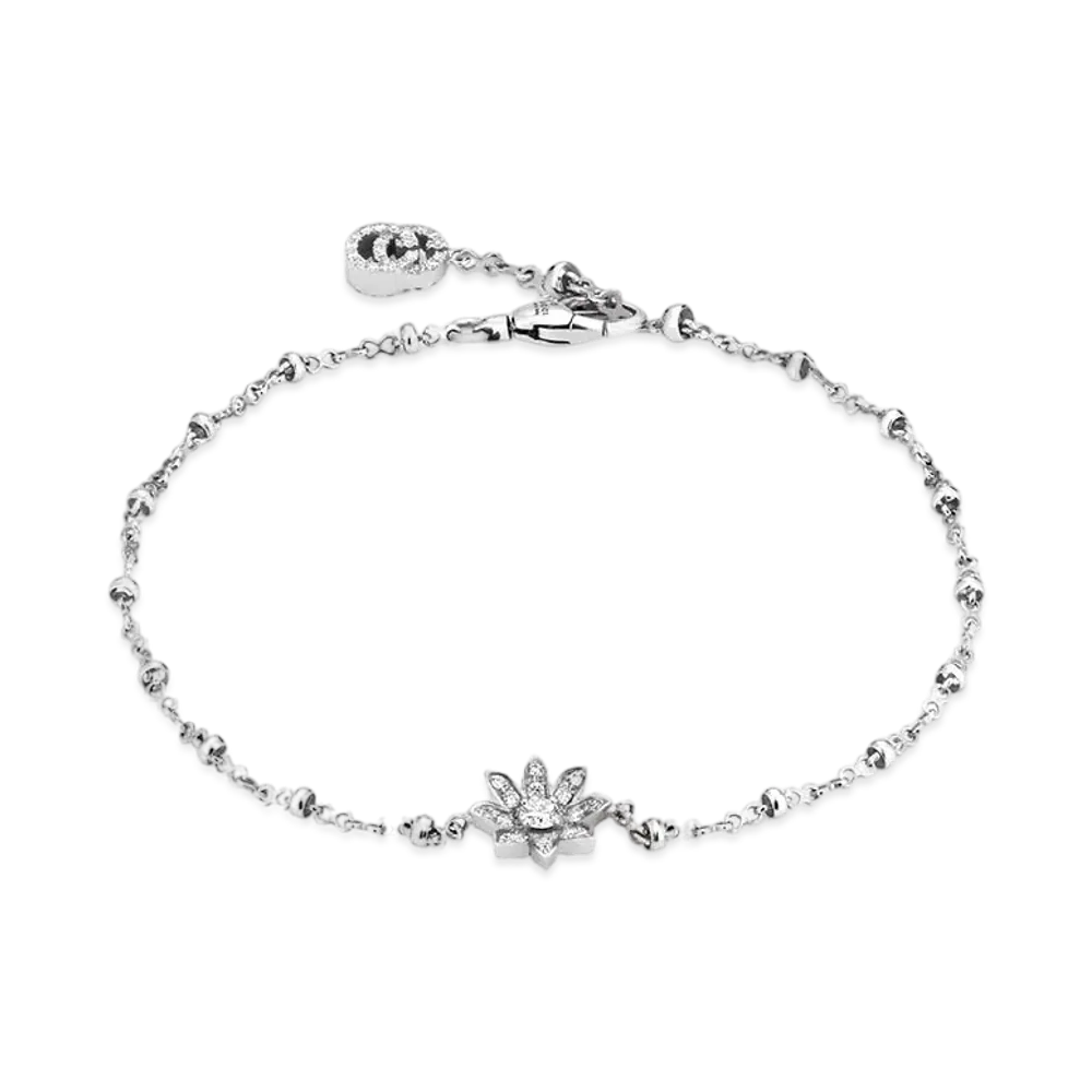 GUCCI Gucci Flora 18K Bracelet With Diamonds "Silver"