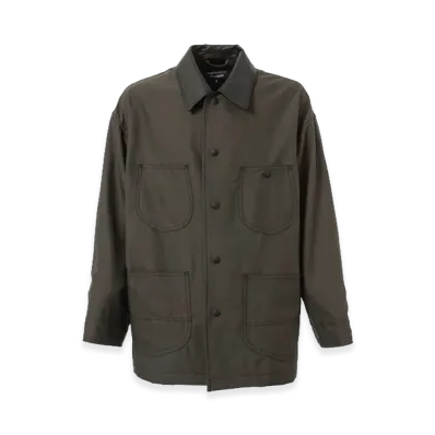 COMME des GARCONS HOMME Leather Collar Coverall Jacket "Charcoal Gray"
