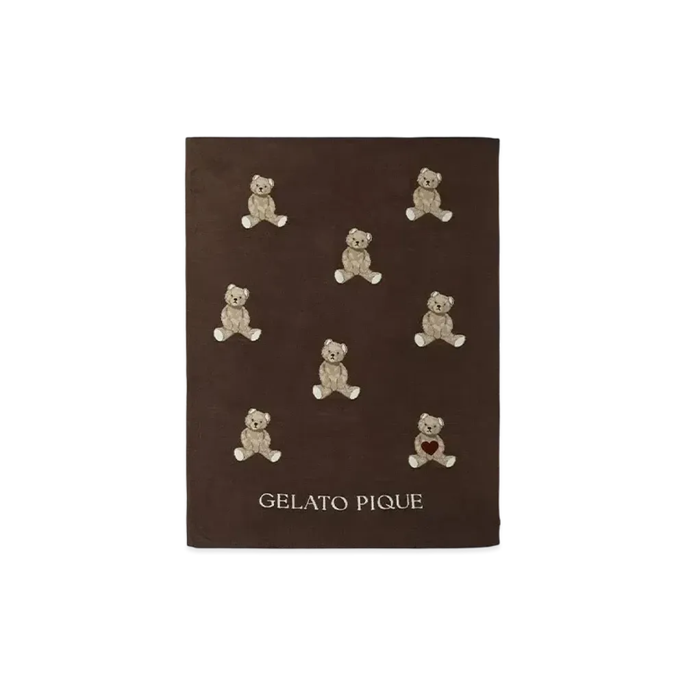 GELATO PIQUE Valentine Sleep Bear Jacquard Multi Cover "Brown"