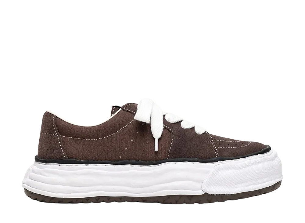 メゾンミハラヤスヒロ エリック オリジナルソールミックスマテリアルローカットスニーカー "ブラウン"