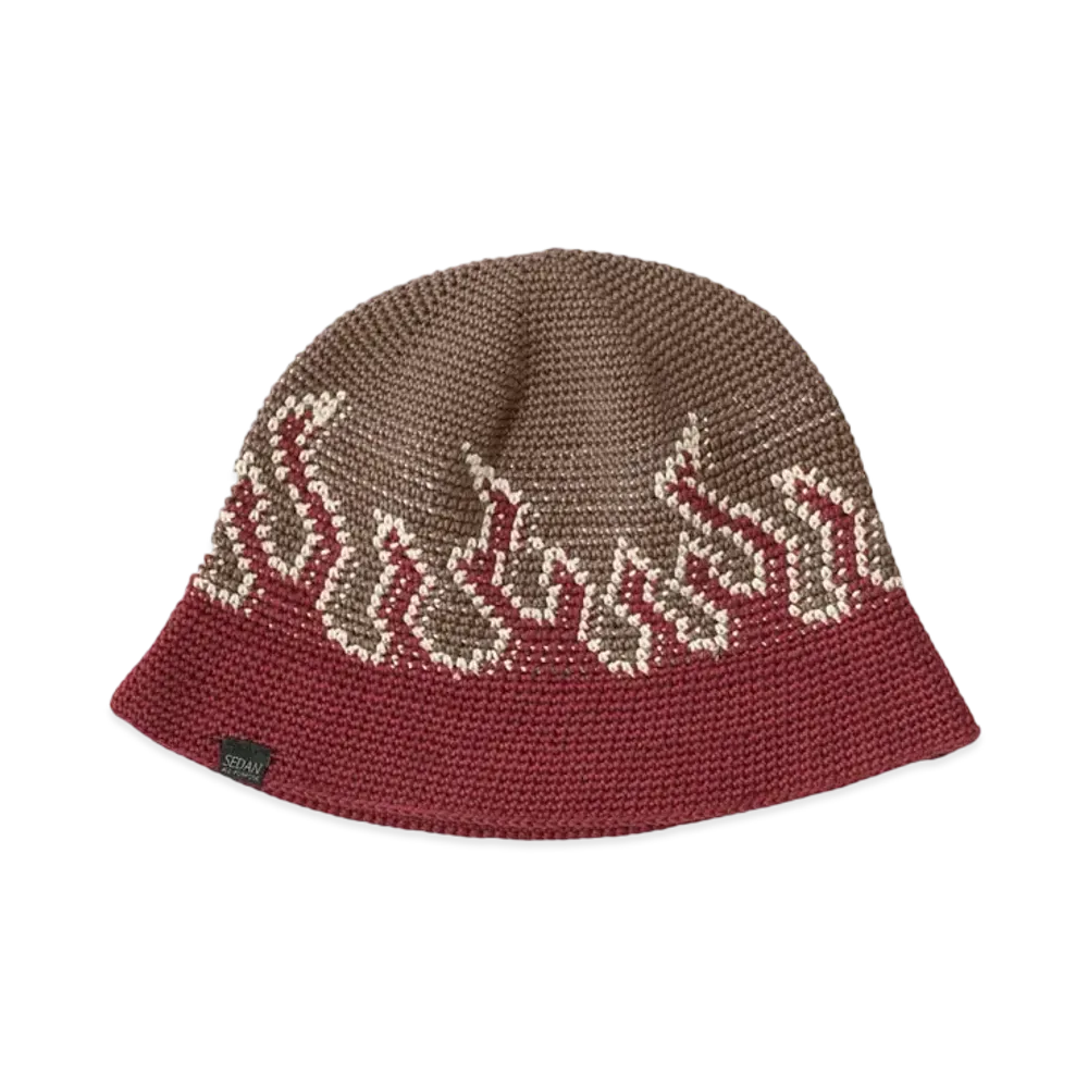 SEDAN ALL-PURPOSE Hand Knit Flame Bucket "Burgundy"