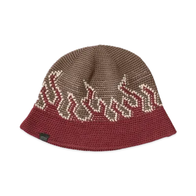 SEDAN ALL-PURPOSE Hand Knit Flame Bucket "Burgundy"