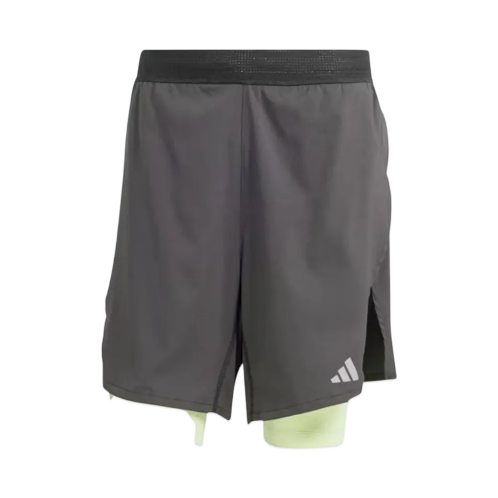 adidas Hiit Workout Heat. Rdy 2-in-1 Shorts "Black/Semi Green Spark"