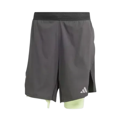 adidas Hiit Workout Heat. Rdy 2-in-1 Shorts "Black/Semi Green Spark"
