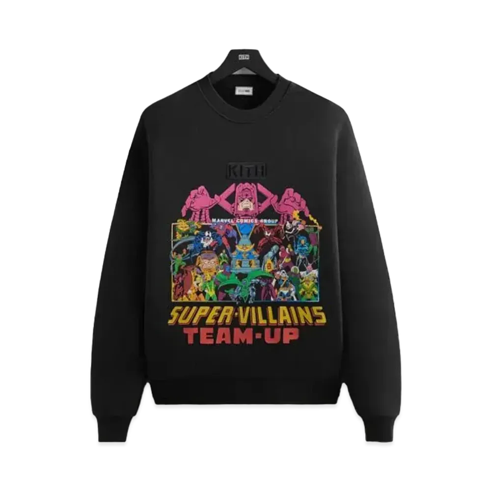 KITH x MARVEL Team Up Vintage Nelson Crewneck "Black"