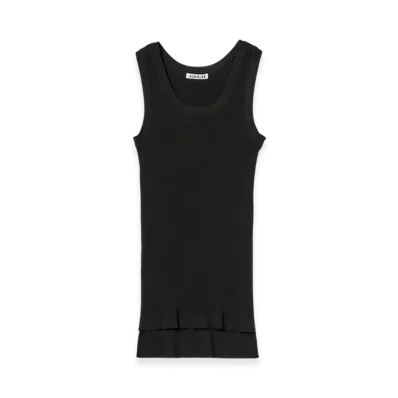 AURALEE Cotton High Gauge Rib Knit Tank Top "Black"