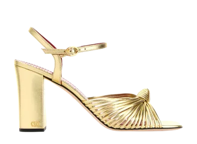 Valentino Garavani Women's Gold Leather Annet Sandals "Gold"