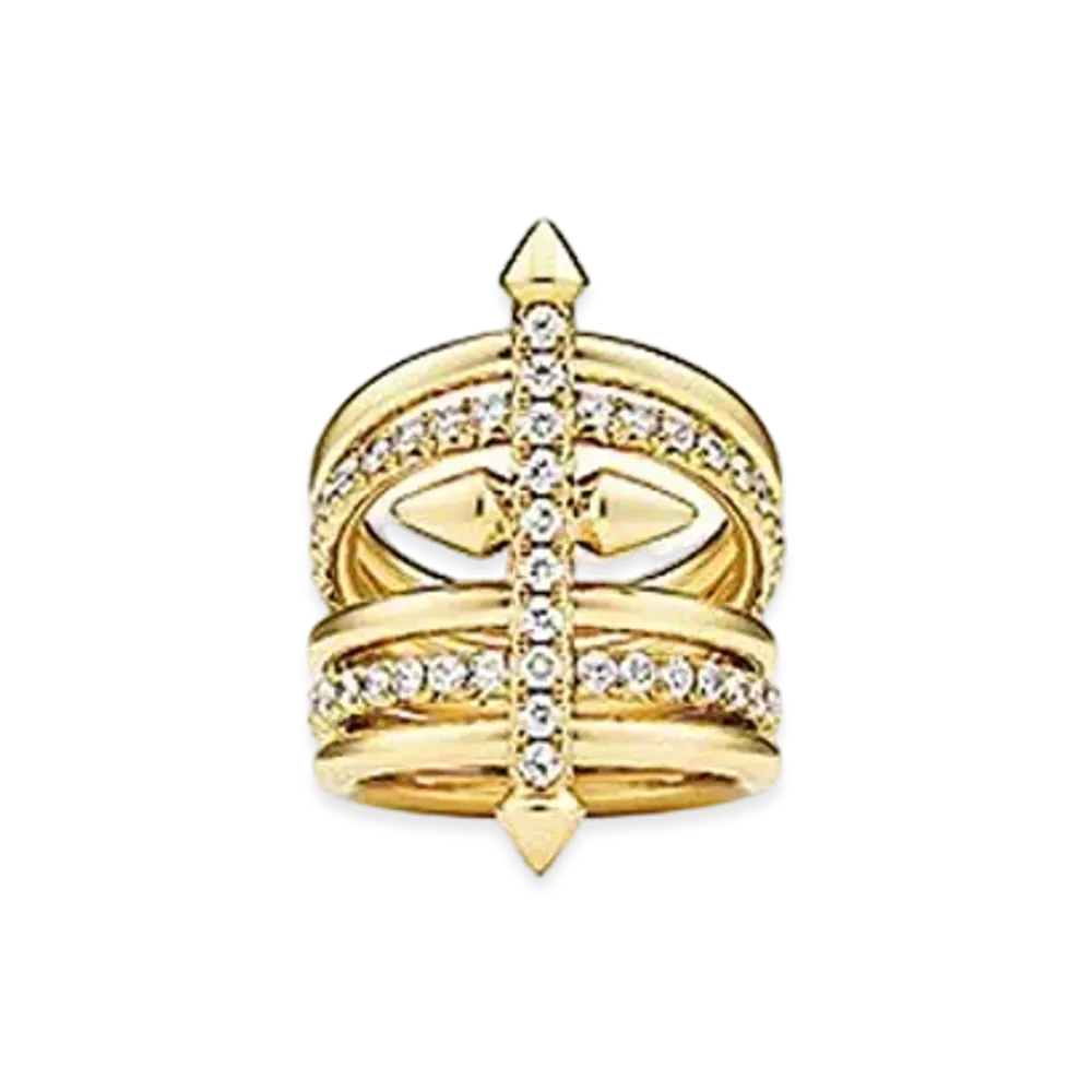 Tiffany & Co. Titan by Pharrell Williams Five-Row Ring "Yellow Gold/Diamond"