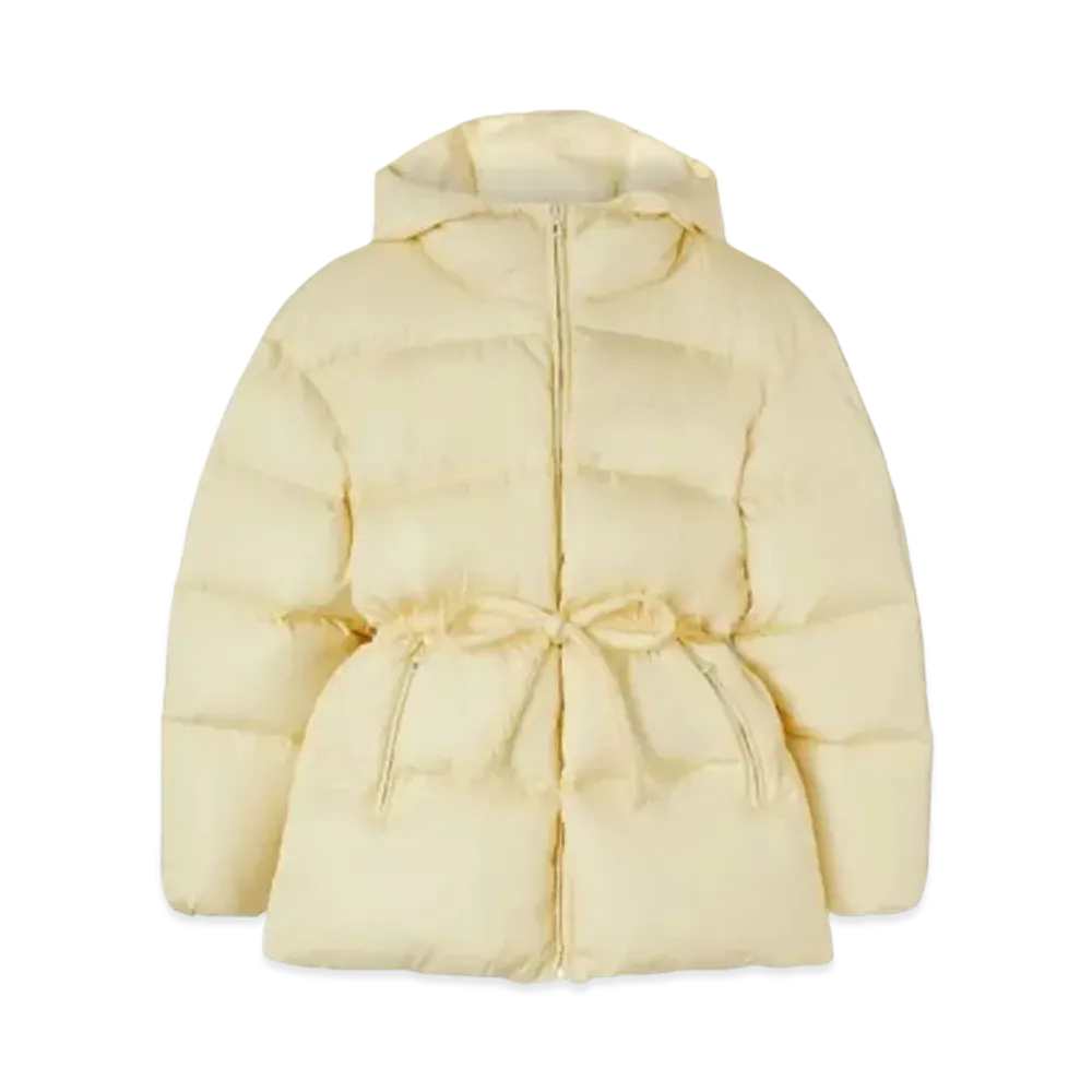 PALM ANGELS Waist Belt Down Jacket "Butter Off White"