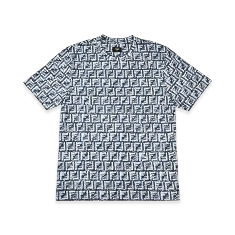 FENDI FF Logo T Shirt "Blue"