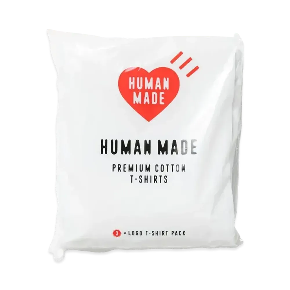 HUMAN MADE 3-PACK T-SHIRT SET "White"
