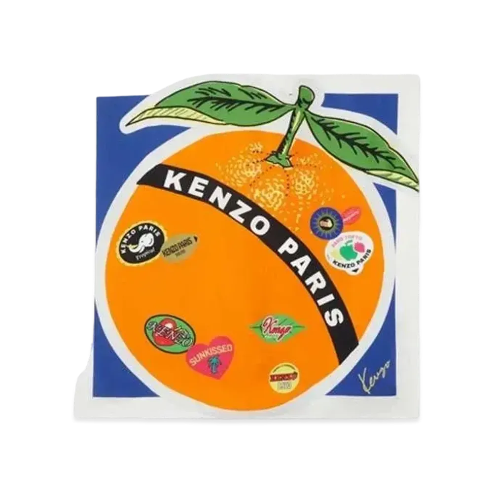KENZO 'STAMP' Silk Square "Deep Sea Blue"