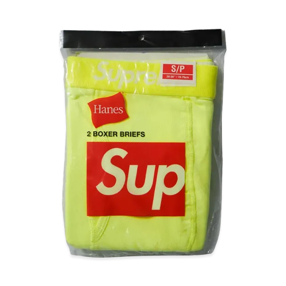 Supreme x Hanes Boxer Briefs (2 Pack) "Fluorescent Yellow"