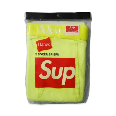 Supreme x Hanes Boxer Briefs (2 Pack) "Fluorescent Yellow"