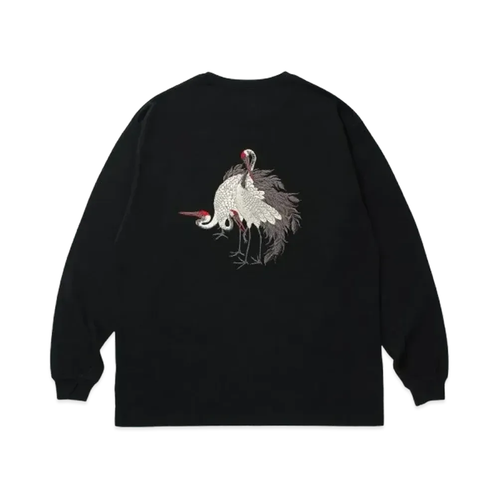 APHRODITEGANG Gakkin x Budspool Red Eyed Crane Embroidery L/S Tee "Black"