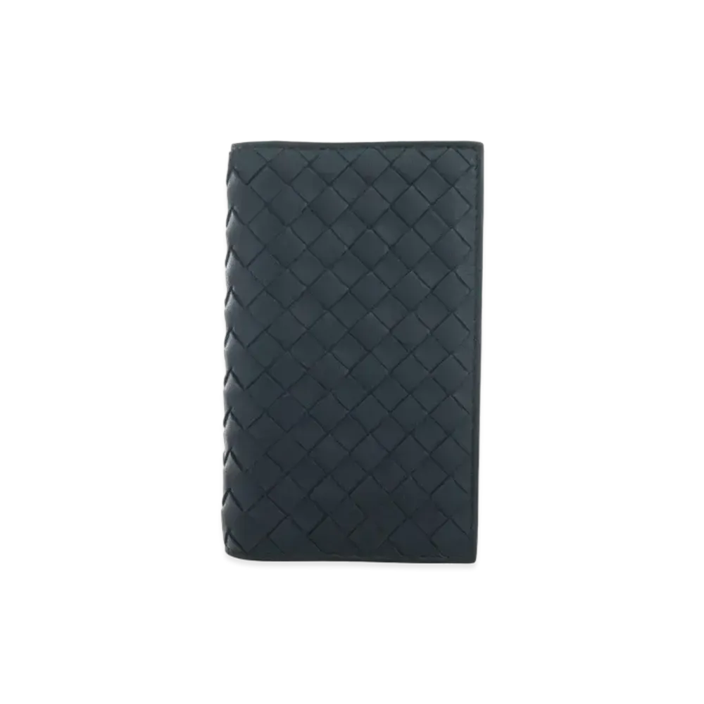 Bottega Veneta Intrecciato Lambskin Card Case "Oil Blue"