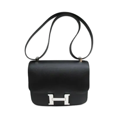 Hermes Constance Epsom "Noir/Silver"