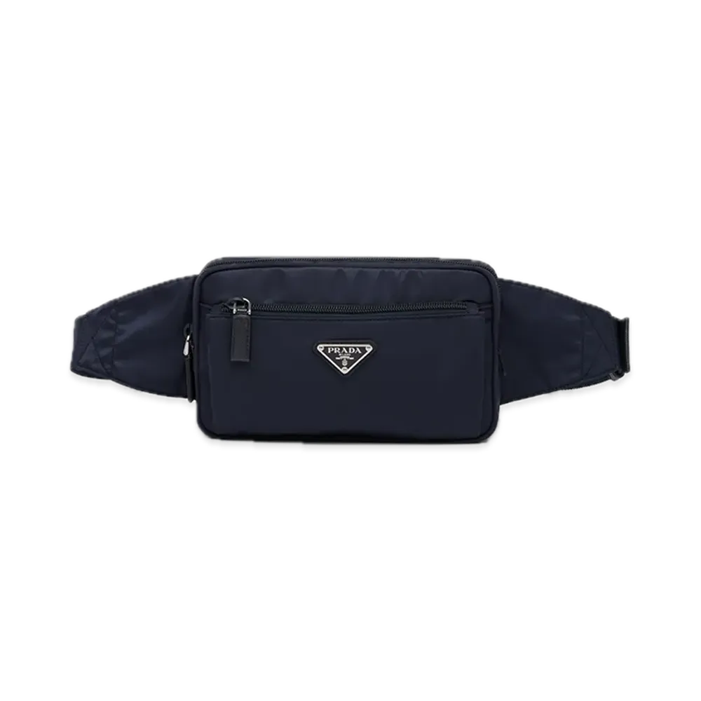 PRADA Re-Nylon x Saffiano Leather Belt Bag "Navy"