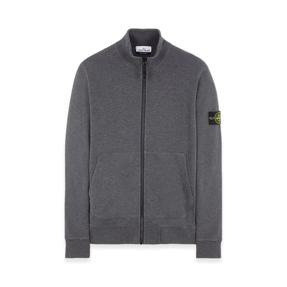 Stone Island 64320 Cotton Fleece Garment Dyed Full Zip Sweatshirt - 22FW "Charcoal"