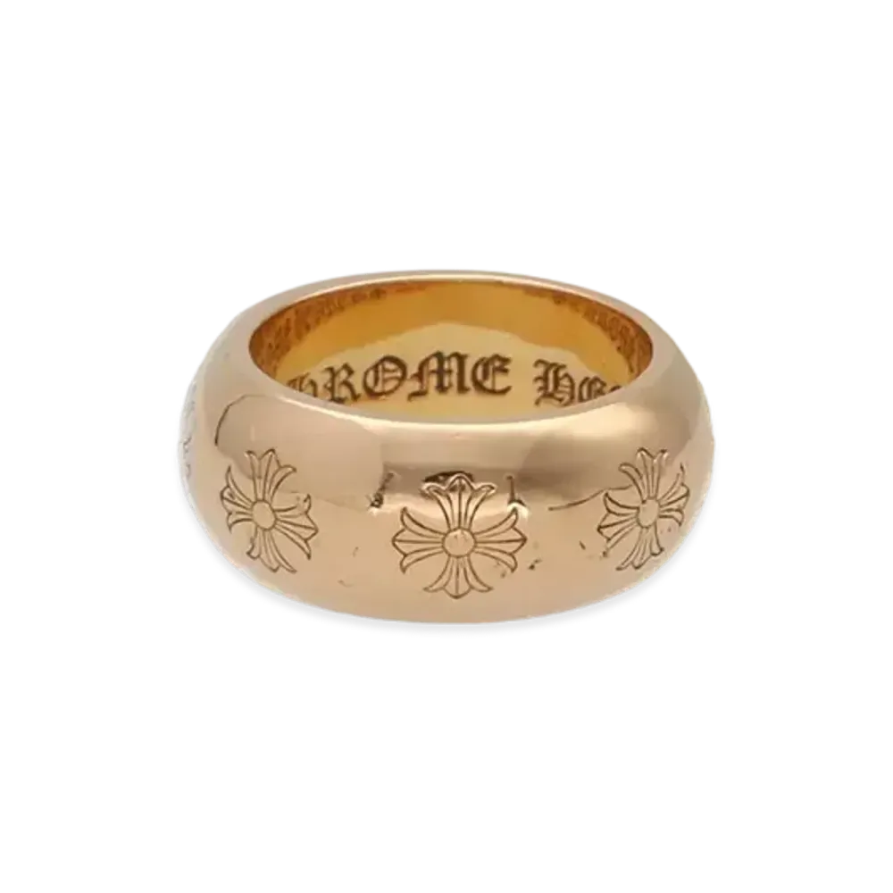 Chrome Hearts 22K Round CH Plus 10mm Ring "Yellow Gold"