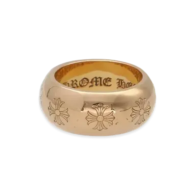 Chrome Hearts 22K Round CH Plus 10mm Ring "Yellow Gold"