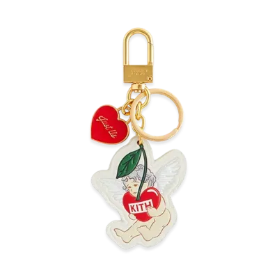 Kith Cupid Printed Leather Key Charm "Sandrift"