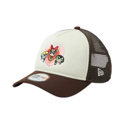 NEW ERA 9Forty A-Frame Trucker The Powerpuff Girls Heart "Chrome White/Burnt Wood"
