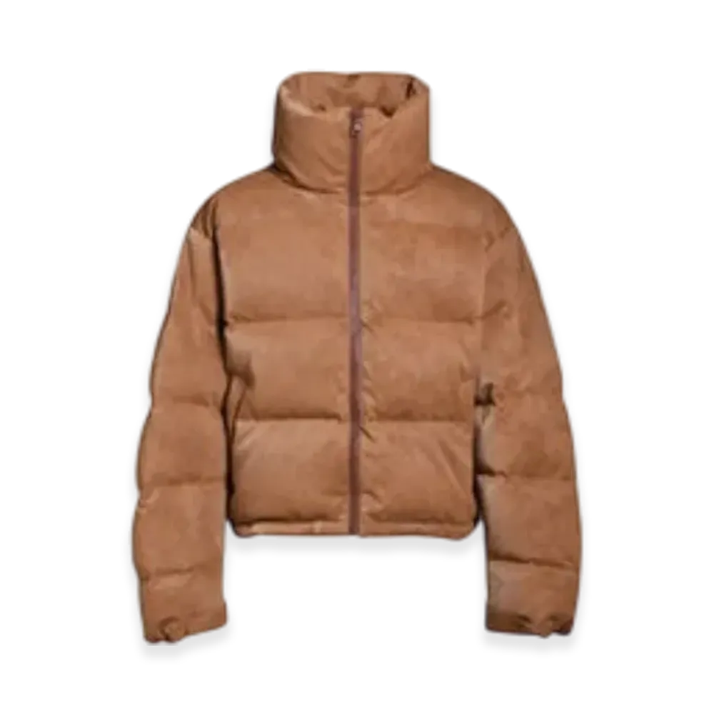 BREATH Faux Leather Shrink Down Jacket "Brown"