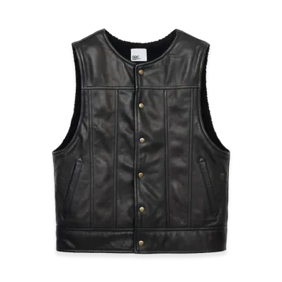 GDC Leather Sherpa Vest "Black"