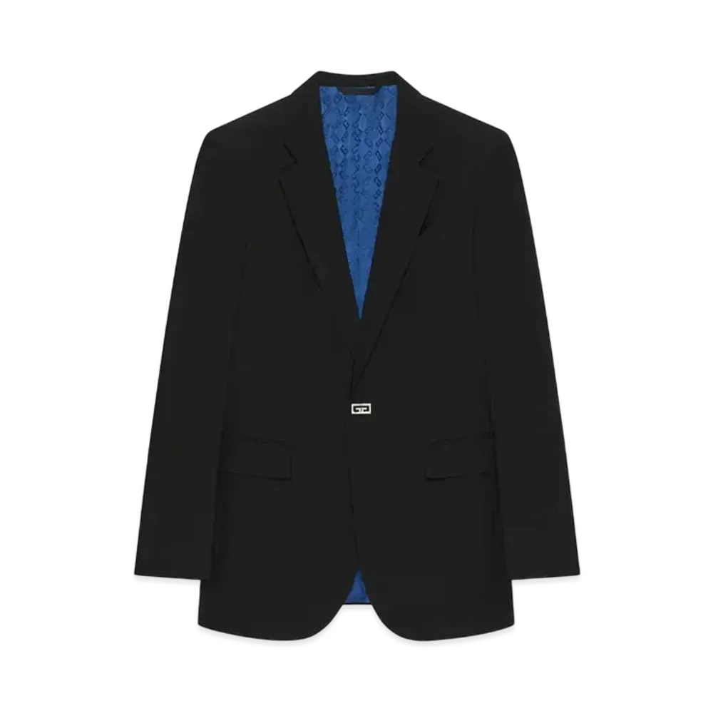 GIVENCHY Slim Fit Jacket In Wool With 2G Clip "Black"