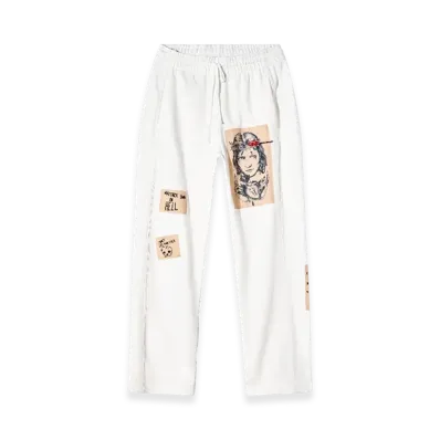 Diesel P-Martyans-DD Track Pants With Tattoo Patches "White"