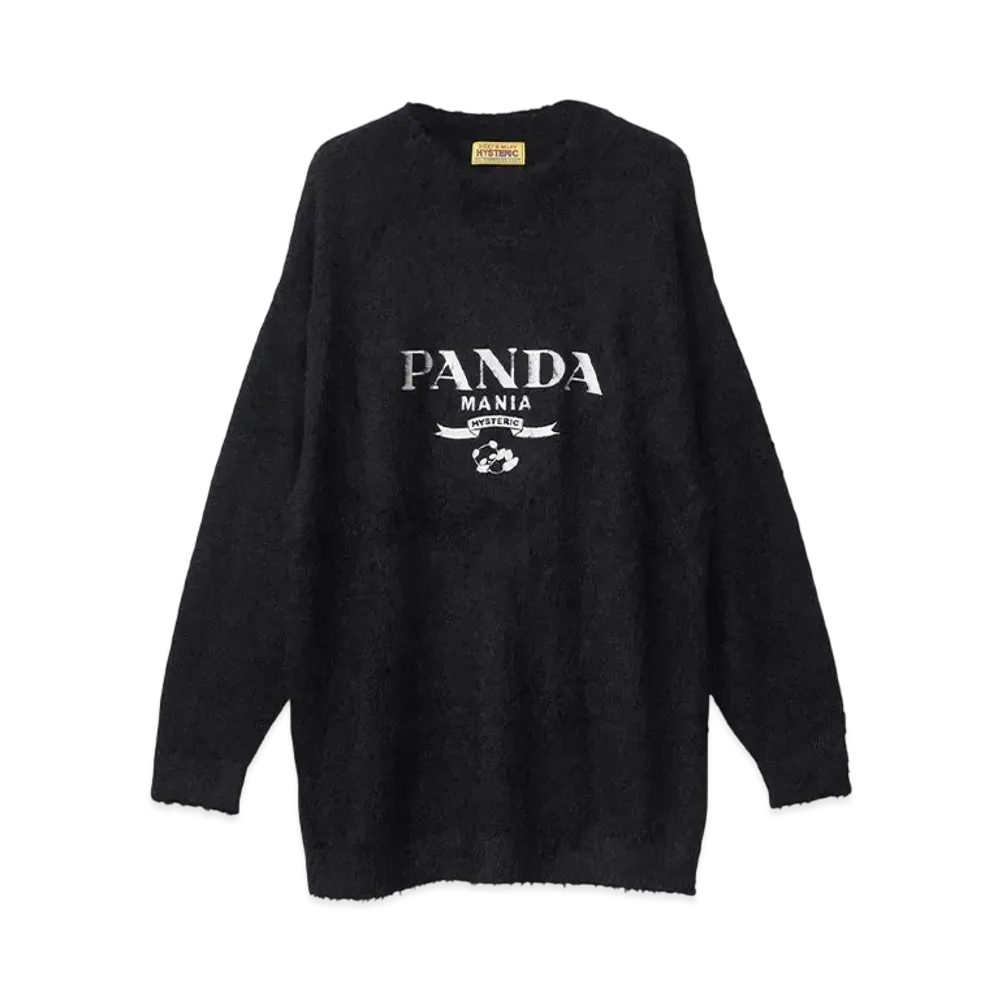 HYSTERIC GLAMOUR Panda Mania Embroidery Sweater "Black"