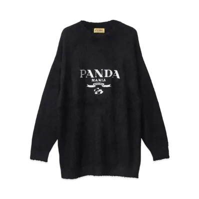 HYSTERIC GLAMOUR Panda Mania Embroidery Sweater "Black"