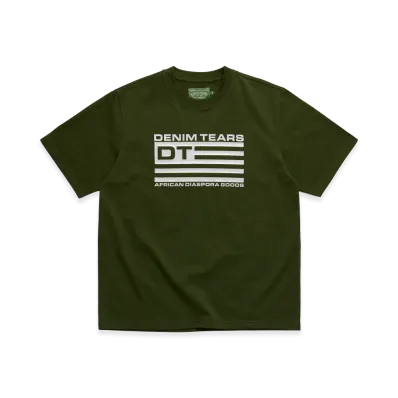 DENIM TEARS Flag Tee "Military Green"
