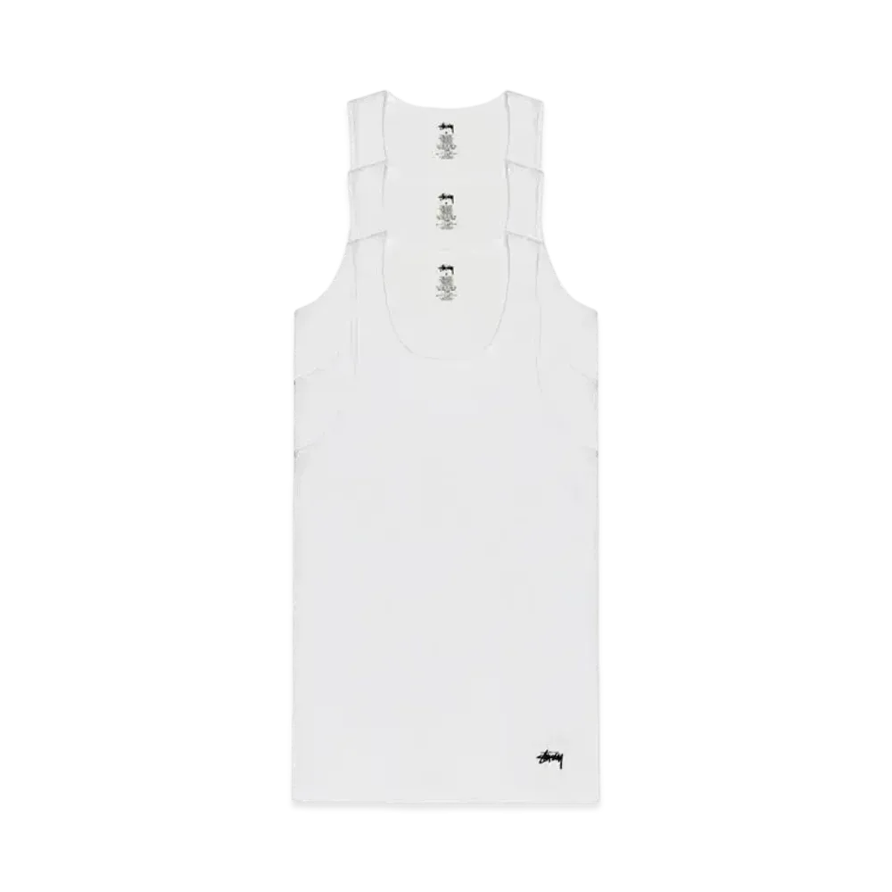 Stussy Tank Undershirt 3 Pack "White" (FA24)