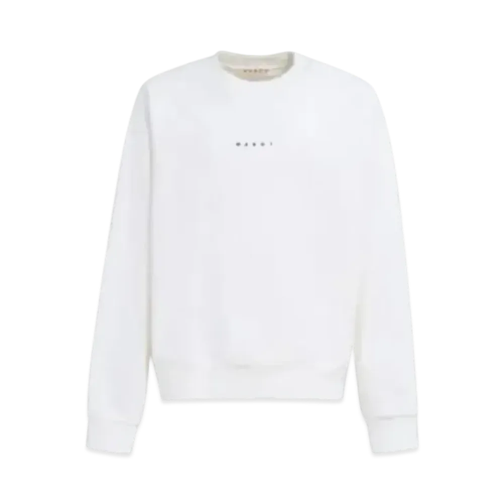Marni Mini Logo Made Of Organic Cotton Sweatshirt "White"