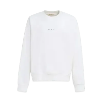 Marni Mini Logo Made Of Organic Cotton Sweatshirt "White"