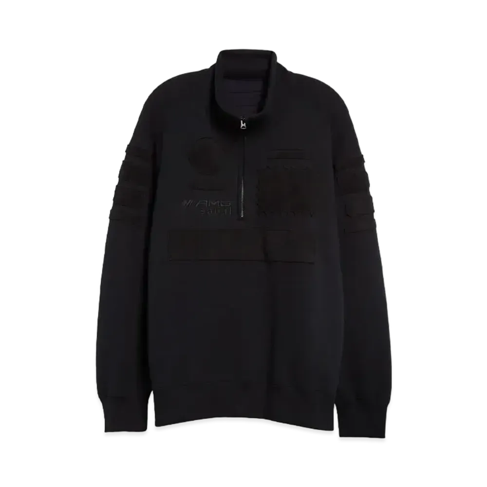 sacai x Mercedes AMG Patch Half Zip Sweatshirt "Black"