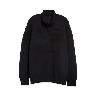 sacai x Mercedes AMG Patch Half Zip Sweatshirt "Black"