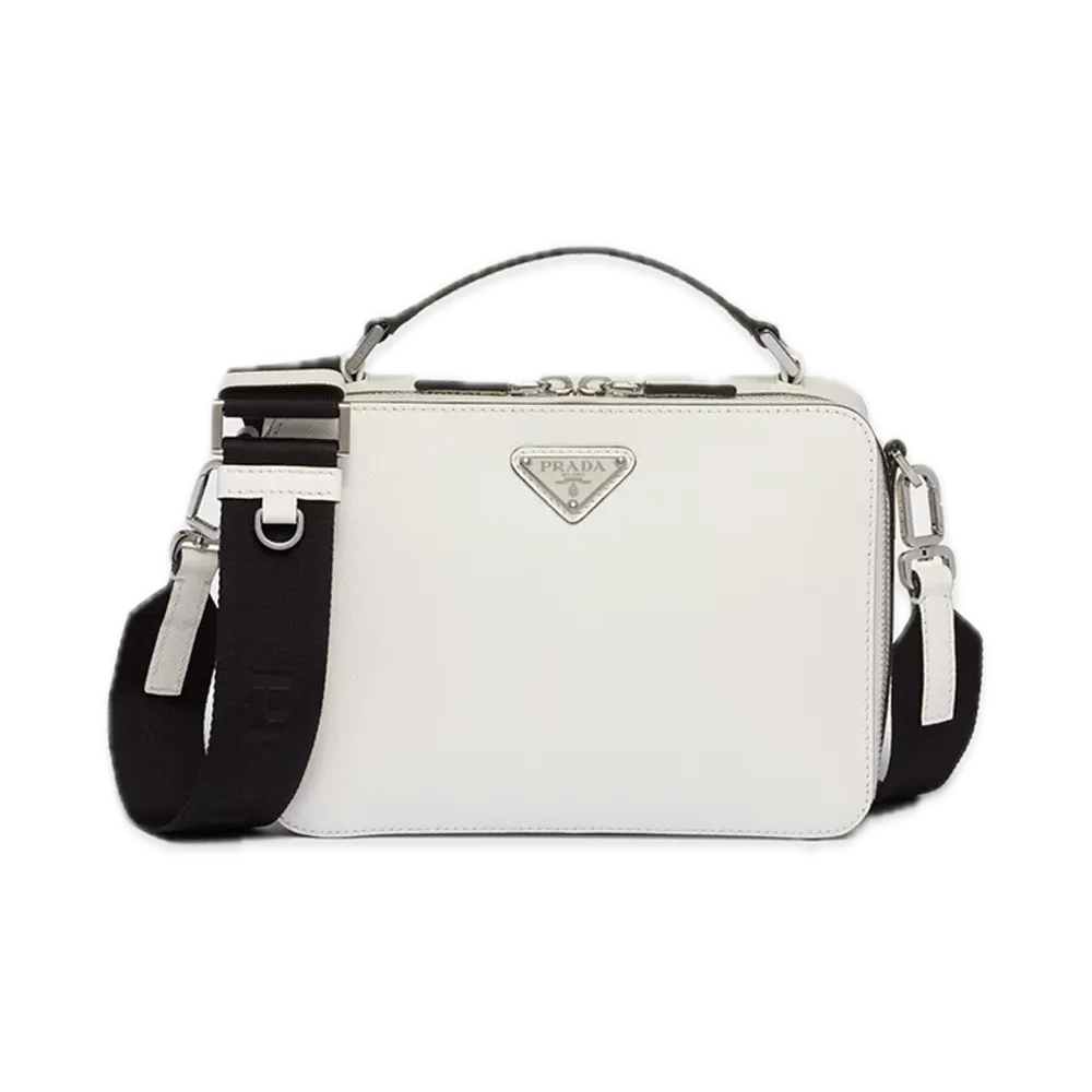 PRADA Brique Saffiano Leather Bag "White"